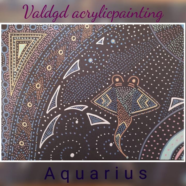 Zeichnungen mit dem Titel "aquarius" von Valdgd Acrylicpainting, Original-Kunstwerk, Acryl