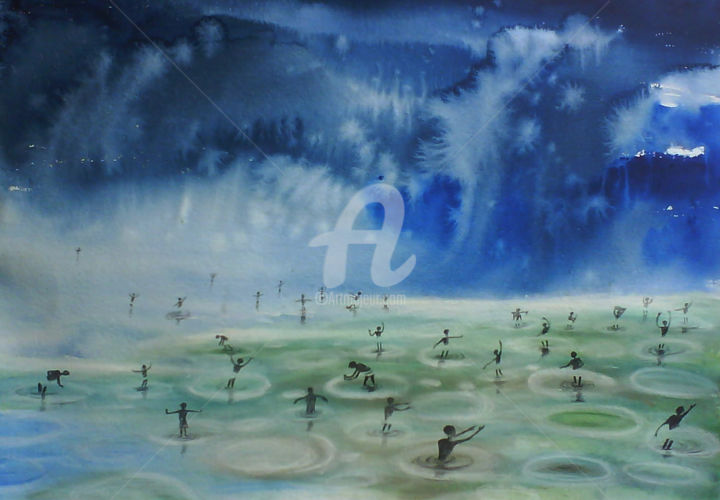 Malerei mit dem Titel "3-mind-raining.jpg" von Dhanaraj Keezhara, Original-Kunstwerk