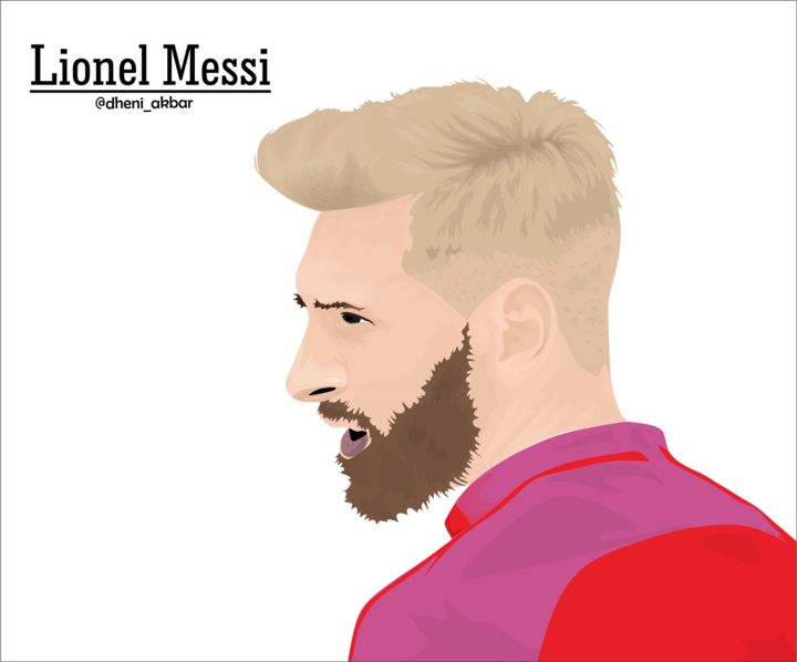 Digital Arts titled "Leo Messi Goes Blond" by Denny Akbar, Original Artwork, 2D Digital Work