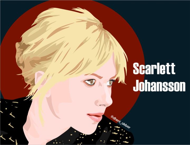 Digital Arts titled "Scarlett Johansson" by Denny Akbar, Original Artwork, 2D Digital Work
