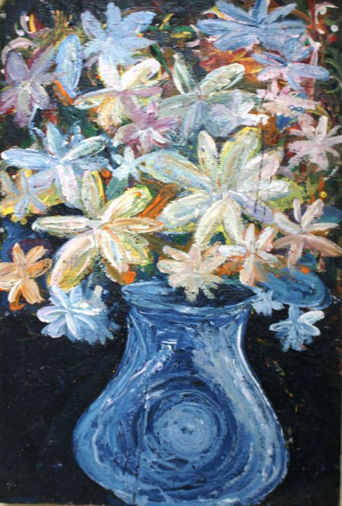 Painting titled "Flower vase" by Dhiraj Choudhary, Original Artwork, Acrylic