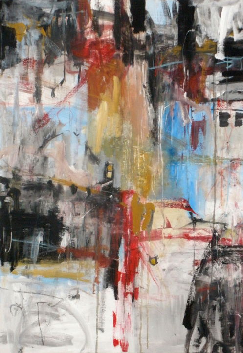 Painting titled "Port .5 PM" by Pavlopoulos Dimitris, Original Art, Acrylic