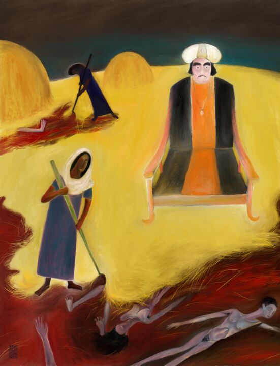 Schilderij getiteld "In the land of gold…" door Dhruba Chandra Roy Badhon, Origineel Kunstwerk, 2D Digital Work