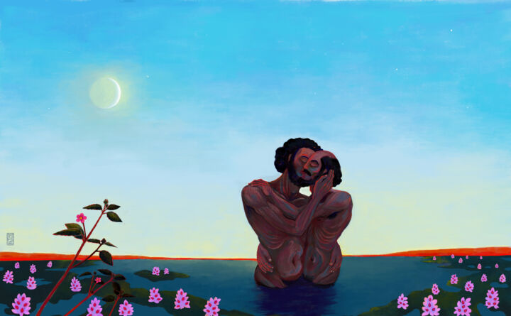 Schilderij getiteld "Love beyond gender" door Dhruba Chandra Roy Badhon, Origineel Kunstwerk, 2D Digital Work