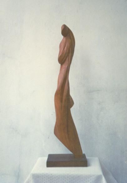 Sculpture titled "Uprising (II)" by Dhyaneswar Dausoa, Original Artwork, Wood