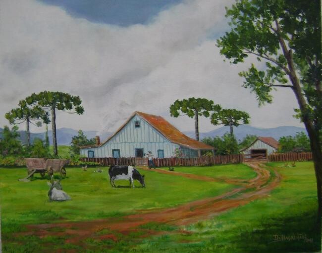 Painting titled "Fazenda 7" by Di Magalhães, Original Artwork