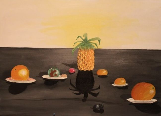 Peinture intitulée "les fruits de notre…" par Diafano Luccosu, Œuvre d'art originale, Huile