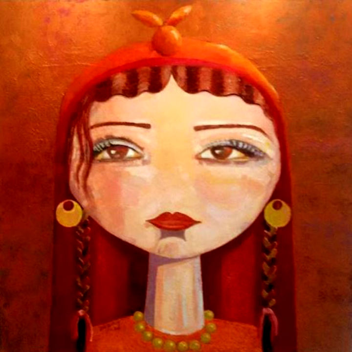 Malarstwo zatytułowany „"Bahiya's Eyes"” autorstwa Dia Makeen, Oryginalna praca, Olej
