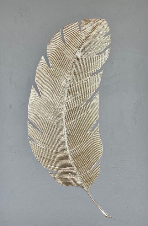 Painting titled "A Feather" by Diana Alferova, Original Artwork, Acrylic