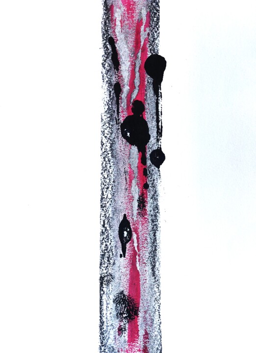 Tekening getiteld "Pink Fluid" door Diana Becerra, Origineel Kunstwerk, Acryl