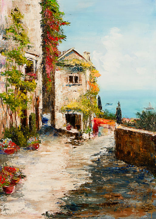 Painting titled "Heart of Toscana" by Diana Bon, Original Artwork, Oil