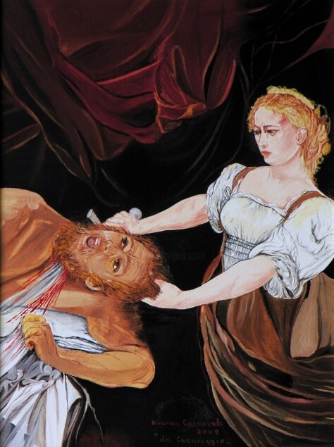 Painting titled "Giuditta" by Diana Carnevale, Original Artwork