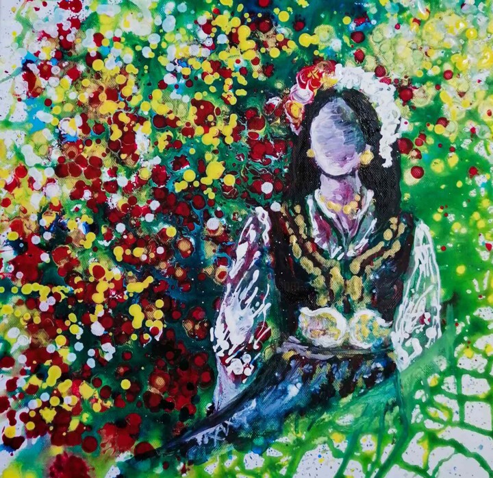 Картина под названием "Traditional Bulgari…" - Diana Dimova - Traxi, Подлинное произведение искусства, Акрил