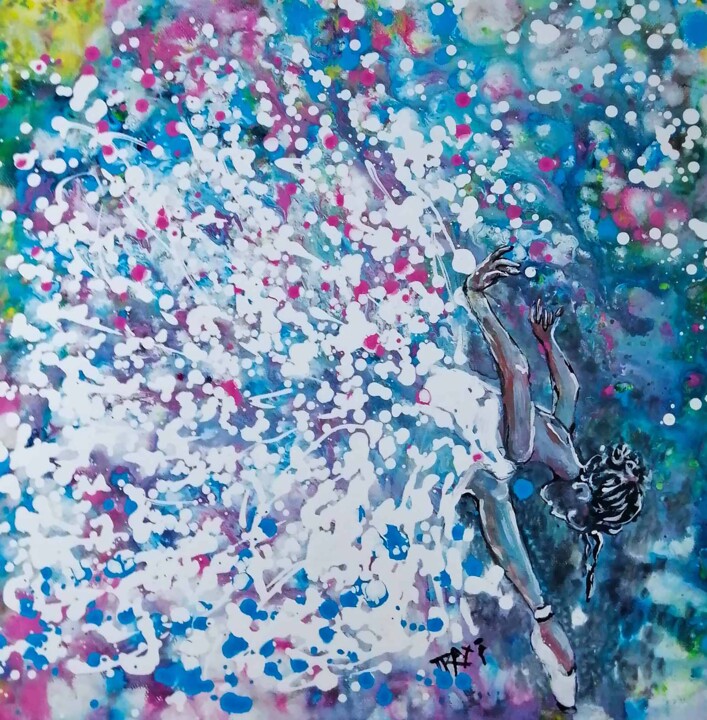 Painting titled "Abstract White Beau…" by Diana Dimova - Traxi, Original Artwork, Acrylic