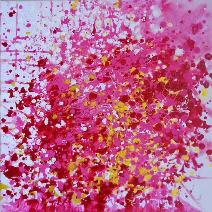 Peinture intitulée "Abstract Rose Aroma…" par Diana Dimova - Traxi, Œuvre d'art originale, Acrylique