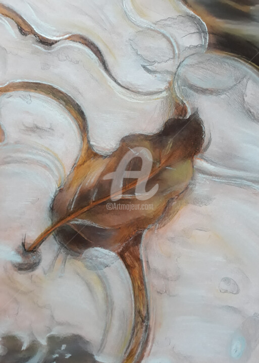 Σχέδιο με τίτλο "Frozen leaf" από Diana Editoiu, Αυθεντικά έργα τέχνης, Μολύβι