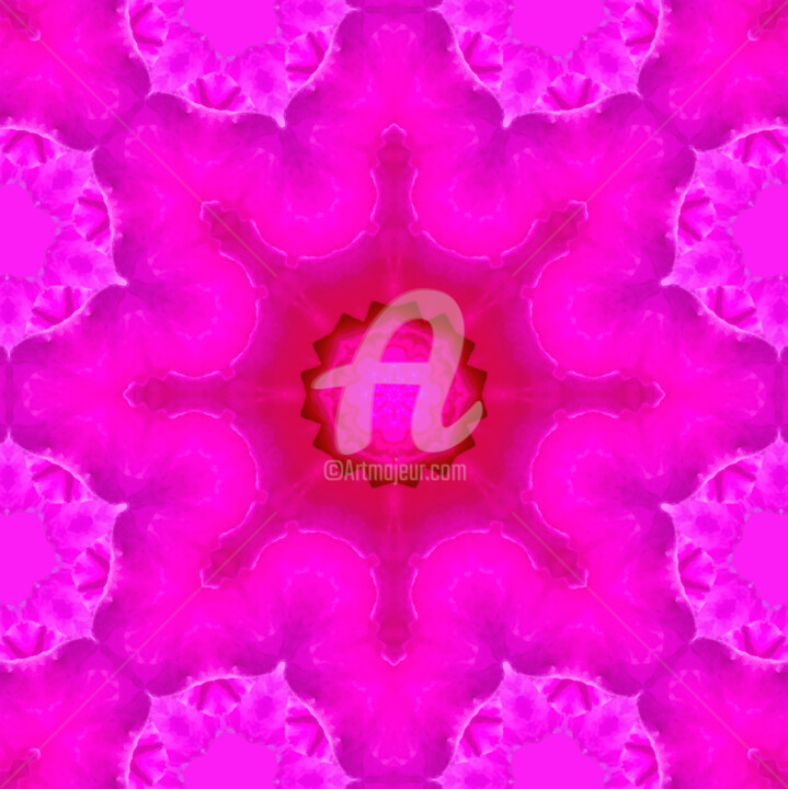 Digital Arts titled "Pink rose Kaleidosc…" by Diana Editoiu, Original Artwork, AI generated image