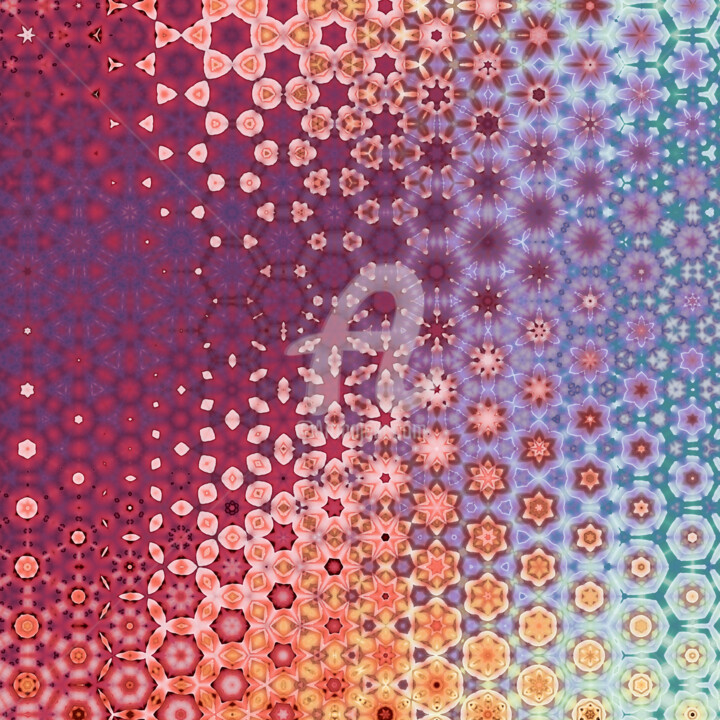Digitale Kunst getiteld "Abstract rainbow ho…" door Diana Editoiu, Origineel Kunstwerk, 2D Digital Work