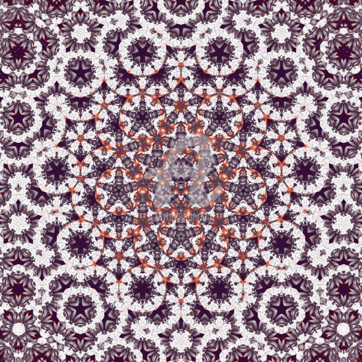 Digitale Kunst getiteld "Violet floral gener…" door Diana Editoiu, Origineel Kunstwerk, 2D Digital Work