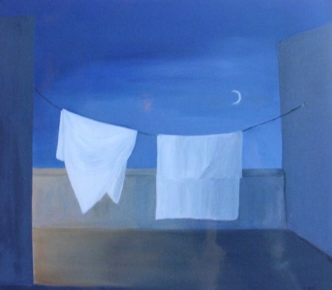 Pittura intitolato "Sábanas en la noche" da Diana Ficca, Opera d'arte originale, Altro