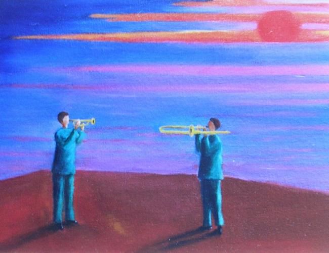 Pittura intitolato "Serenata a una pues…" da Diana Ficca, Opera d'arte originale, Altro