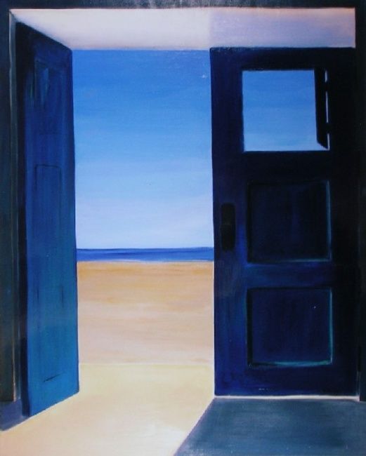 Schilderij getiteld "Puerta y horizonte" door Diana Ficca, Origineel Kunstwerk, Anders