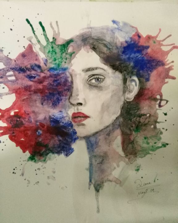 Painting titled "Womenin.jpg" by Diana Gharibeh, Original Artwork, Acrylic