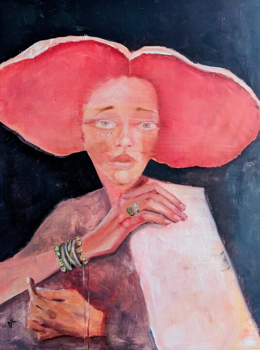 Malerei mit dem Titel "Porträt einer Rotha…" von Diana Knepper, Original-Kunstwerk, Öl Auf Holzplatte montiert