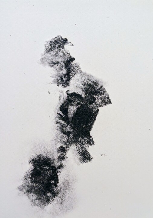 「Die Versuchung」というタイトルの描画 Diana Knepperによって, オリジナルのアートワーク, 木炭