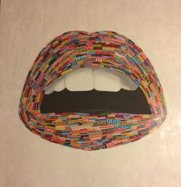 Collagen mit dem Titel "mouth.jpg" von Diana Mariotti, Original-Kunstwerk