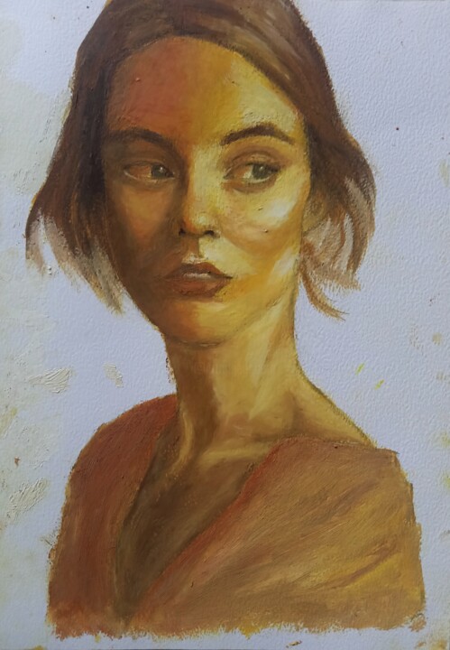 Dibujo titulada "Portrait 3" por Diana Oskolskaya, Obra de arte original, Oleo