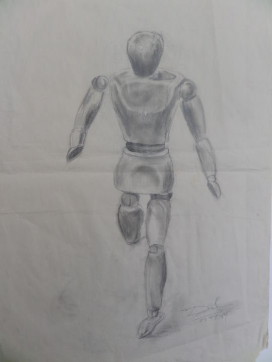 图画 标题为“human figure” 由Diana Pereyra, 原创艺术品, 铅笔