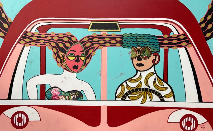 Картина под названием "You drive crazy" - Diana Rosa, Подлинное произведение искусства, Акрил Установлен на Деревянная рама…