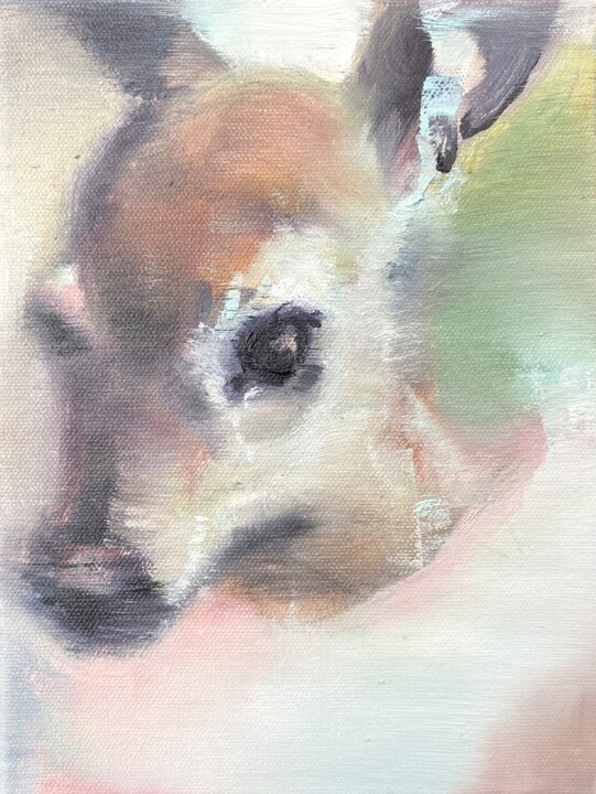 Schilderij getiteld "Prey" door Diana Sholk, Origineel Kunstwerk, Olie Gemonteerd op Frame voor houten brancard