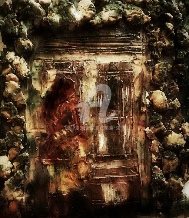 Painting titled "Old door" by Diana Surge, Original Artwork, Other