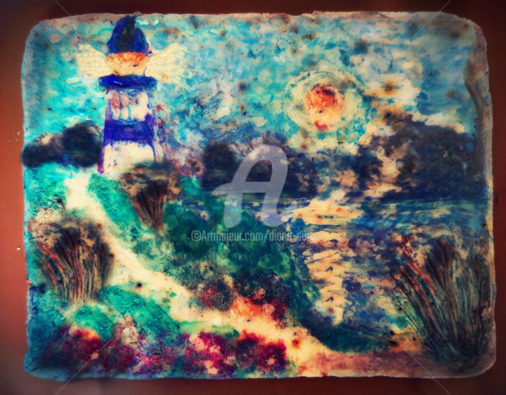 Painting titled "To the lighthouse" by Diana Surge, Original Artwork, Soap