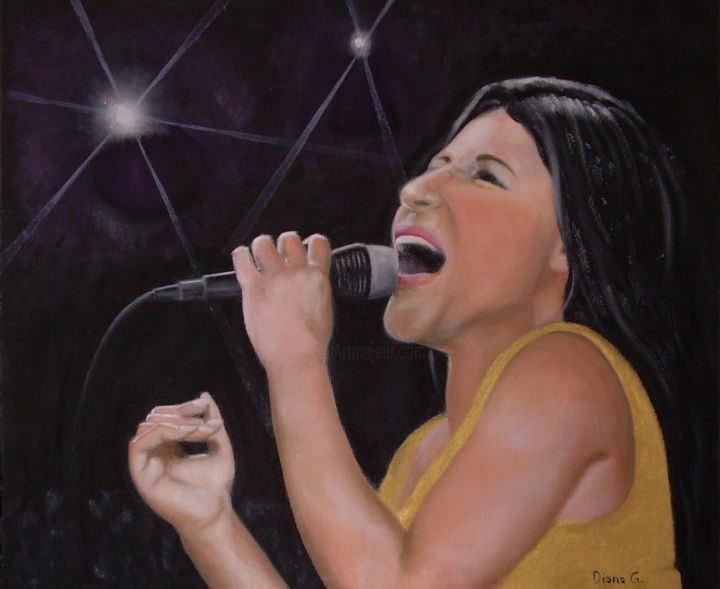 Peinture intitulée "La Cantante" par Diana Giusto, Œuvre d'art originale, Huile