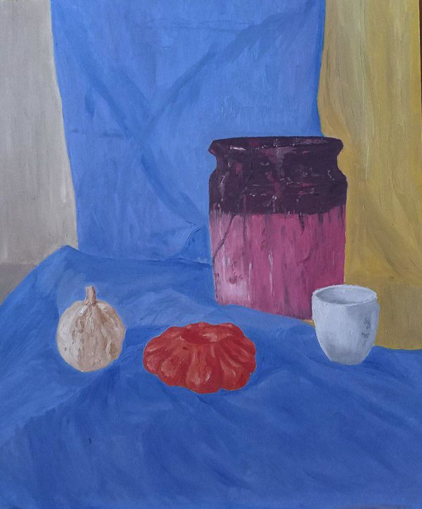 Painting titled ""Натюрморт в украин…" by Diana Oskolskaya, Original Art, Oil