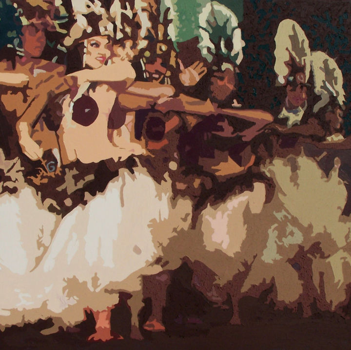 Peinture intitulée "Hawaii dancers" par Diana Simek, Œuvre d'art originale, Acrylique