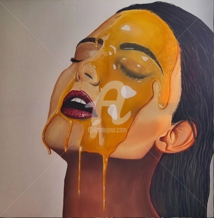 Картина под названием "DRIP" - Dianaskova Art, Подлинное произведение искусства, Акрил Установлен на Деревянная рама для нос…