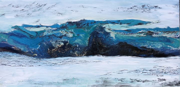 Pintura intitulada "Réflexions marines" por Diane Breton, Obras de arte originais, Acrílico