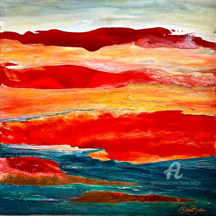 Картина под названием "Reflets marins" - Diane Breton, Подлинное произведение искусства, Акрил