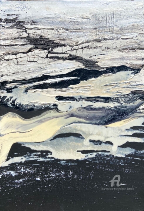 Peinture intitulée "Bretagne en hiver" par Diane Breton, Œuvre d'art originale, Acrylique Monté sur Châssis en bois