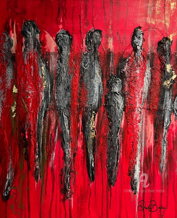 Pittura intitolato "Together" da Diane Breton, Opera d'arte originale, Acrilico Montato su Telaio per barella in legno