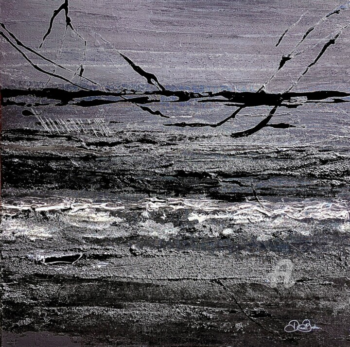 Peinture intitulée "Lumière d'orage" par Diane Breton, Œuvre d'art originale, Acrylique Monté sur Châssis en bois
