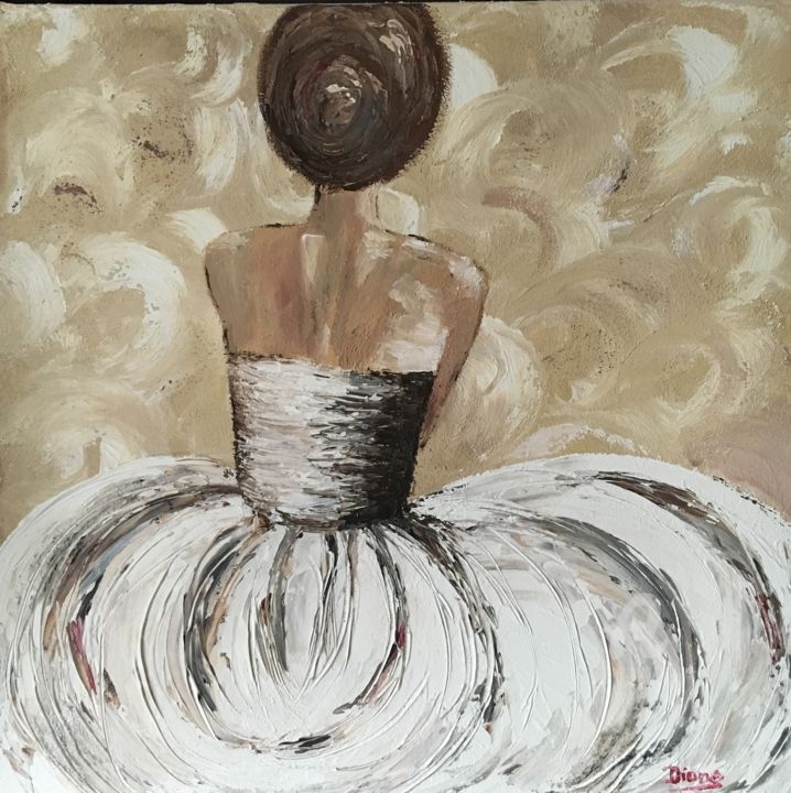Painting titled "La danseuse" by Diane Breton, Original Artwork, Acrylic