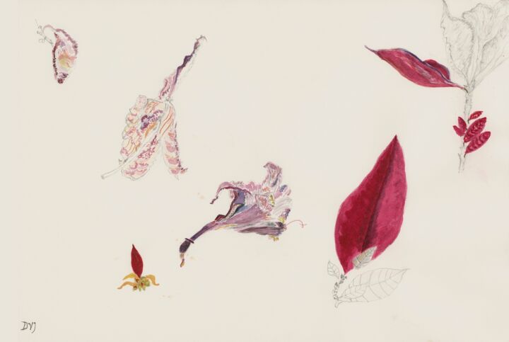 Peinture intitulée "Red Poinsettia Fres…" par Diane Jones, Œuvre d'art originale, Acrylique