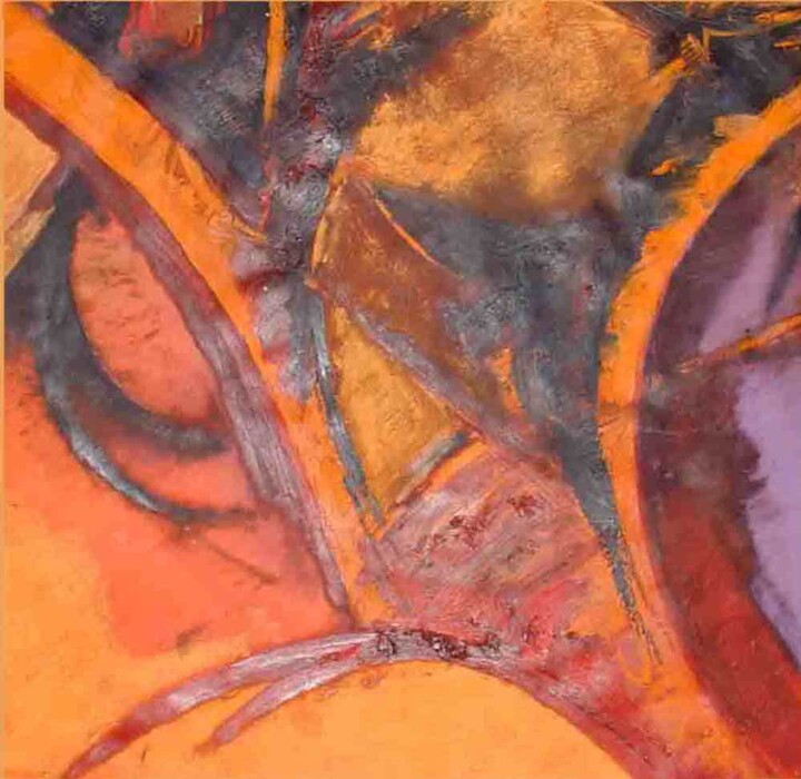 Painting titled "Orange, 1993" by Diane Medus, Original Artwork, Pastel