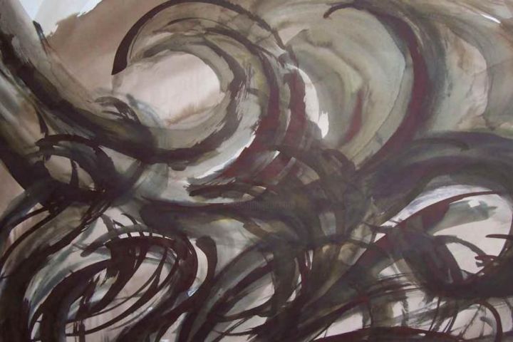 Painting titled "Cyclone" by Diane Medus, Original Artwork, Oil