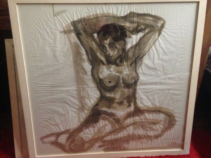 Dessin intitulée "Femme nue" par Diane Serard, Œuvre d'art originale, Gouache